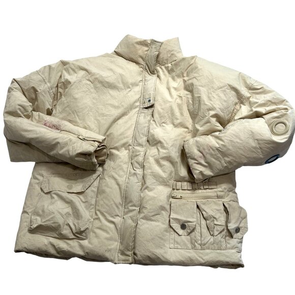 C2H4 Puffer Jacket in Cream - Picture 1 of 11